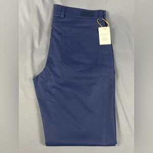 Peter Millar Golf Pants Crown Sport eb66 Performance 33 x 32 Navy Polyester